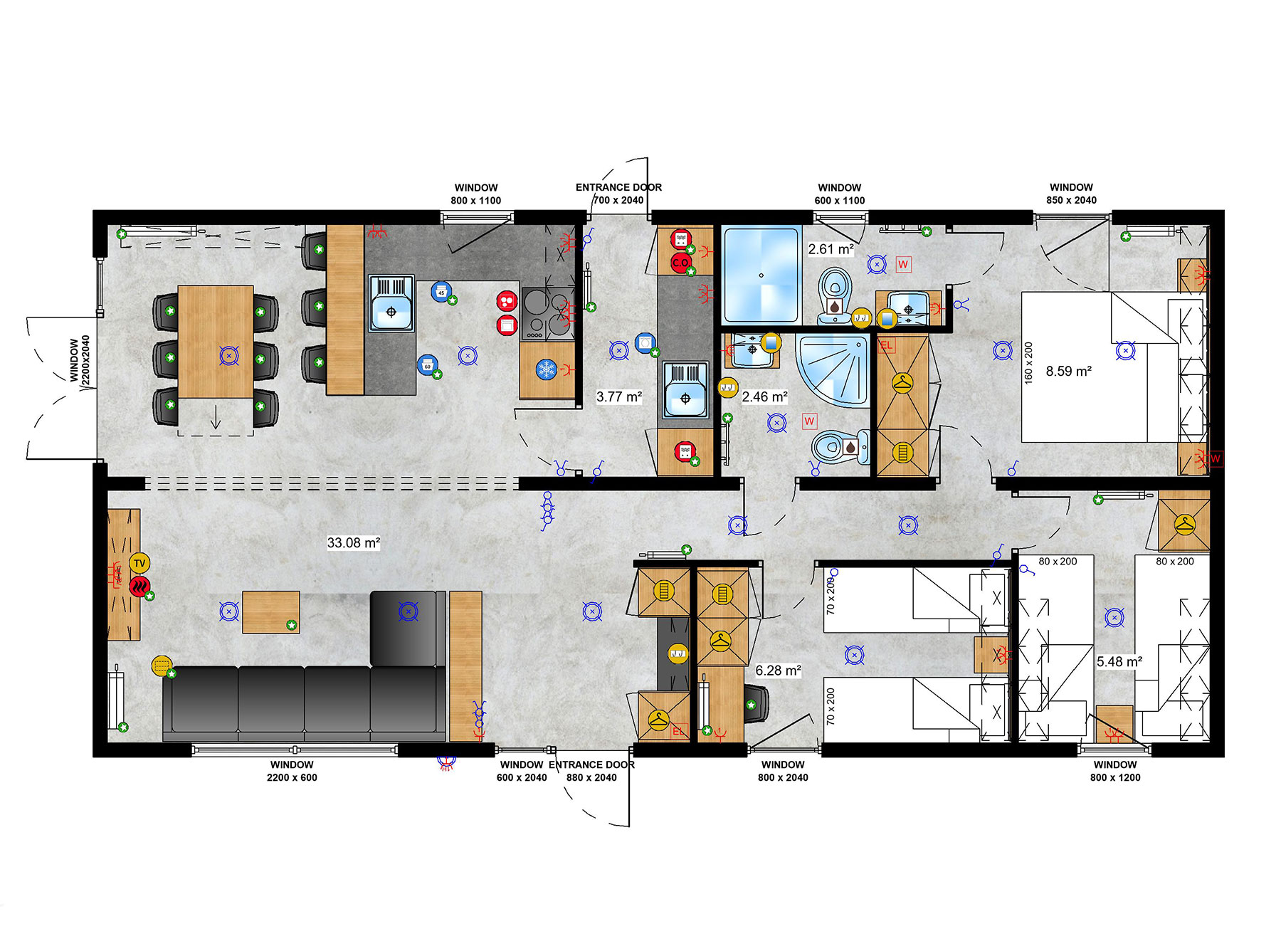Raumplan Tiny House Bodensee Lodge 01